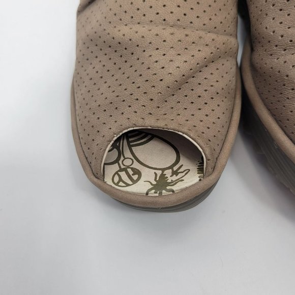 Fly London Women's Yema Taupe Wedge Tie Back Booties Size 38 US 7.5/8 - Picture 4 of 11